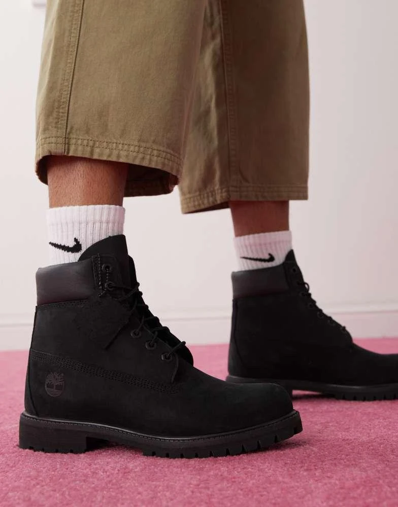 Timberland Timberland premium 6 inch boots in black nubuck 1