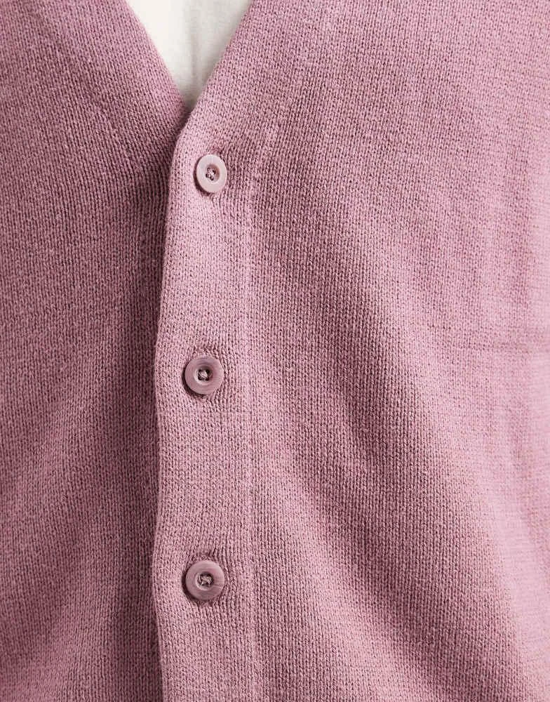 HOLLISTER Hollister boxy fit long sleeve cardigan in pink 5