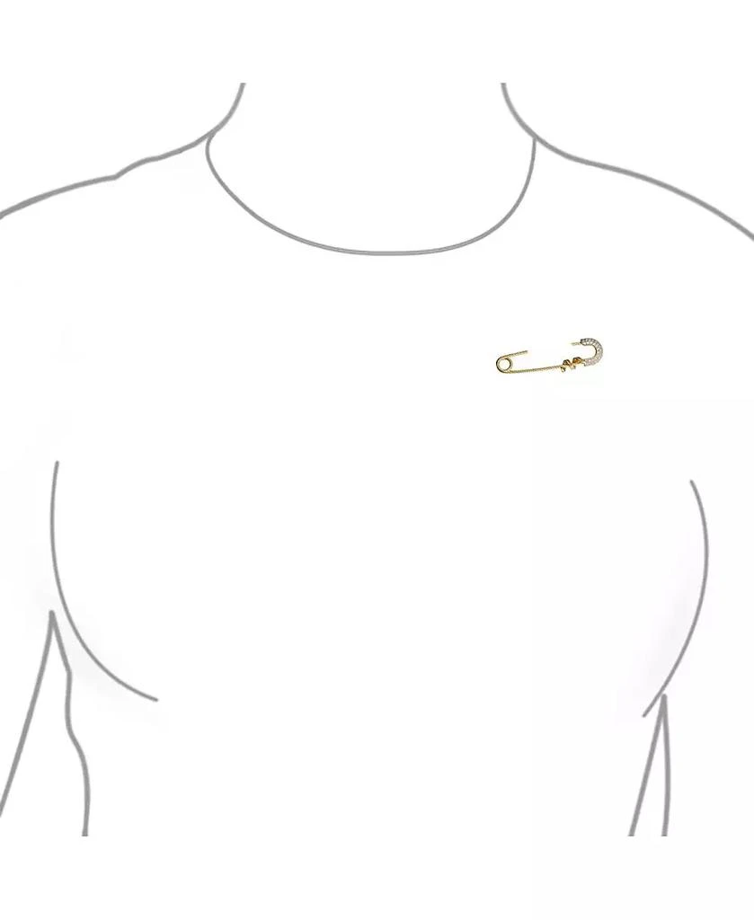 Bling Jewelry Safety Pin Symbol Of Support Cubic Zirconia Accent Sterling Silver 1.2 Inch 2