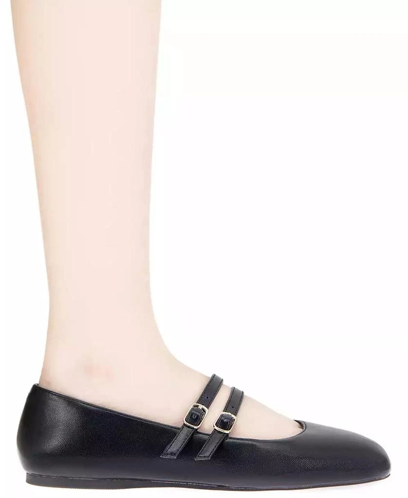 BCBG Women's Harisa Slip-On Buckle Square Toe Mary Jane Ballet Flats 6