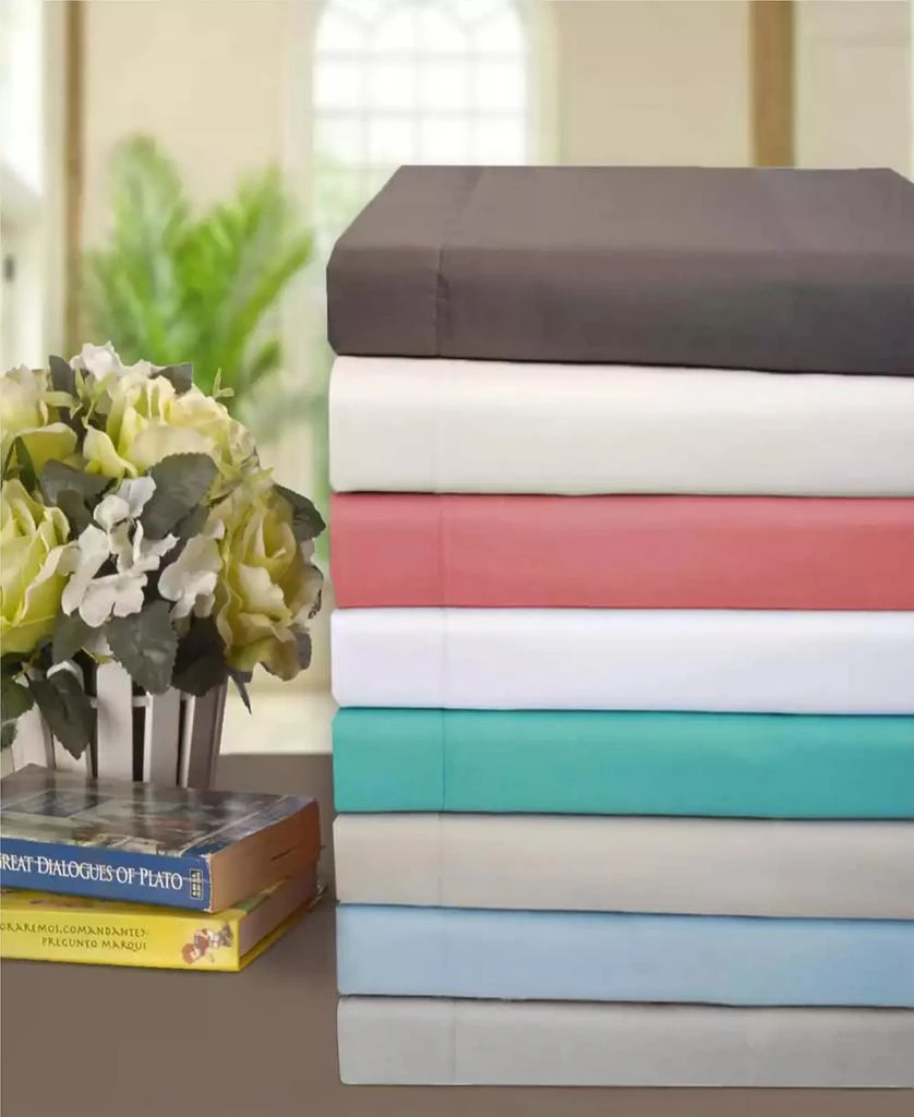 Superior 600 Thread Count Cotton Blend Solid Deep Pocket Sheet Set, Olympic Queen 7