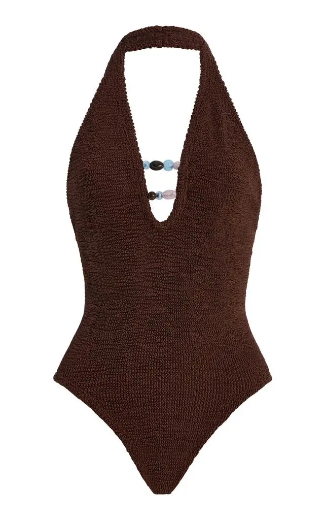 Hunza G Hunza G Adriana Beaded One-Piece Swimsuit - Moda Operandi