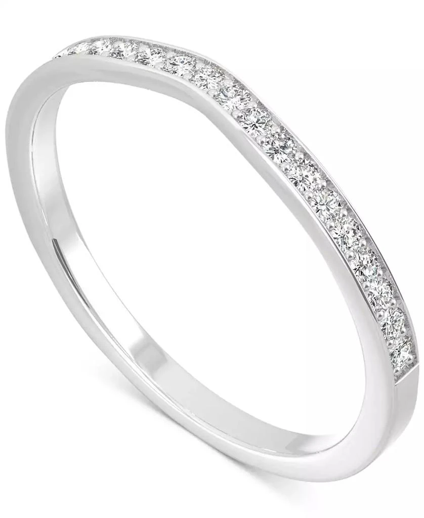 Charles 
Colvard Moissanite V-Shape Wedding Band (1/5 ct. t.w. DEW) in 14k White Gold 2