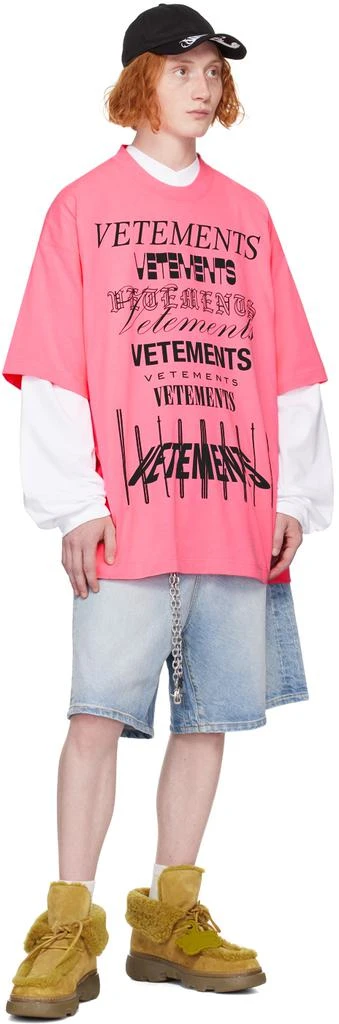 Vetements Pink Multi Logo T-Shirt 4