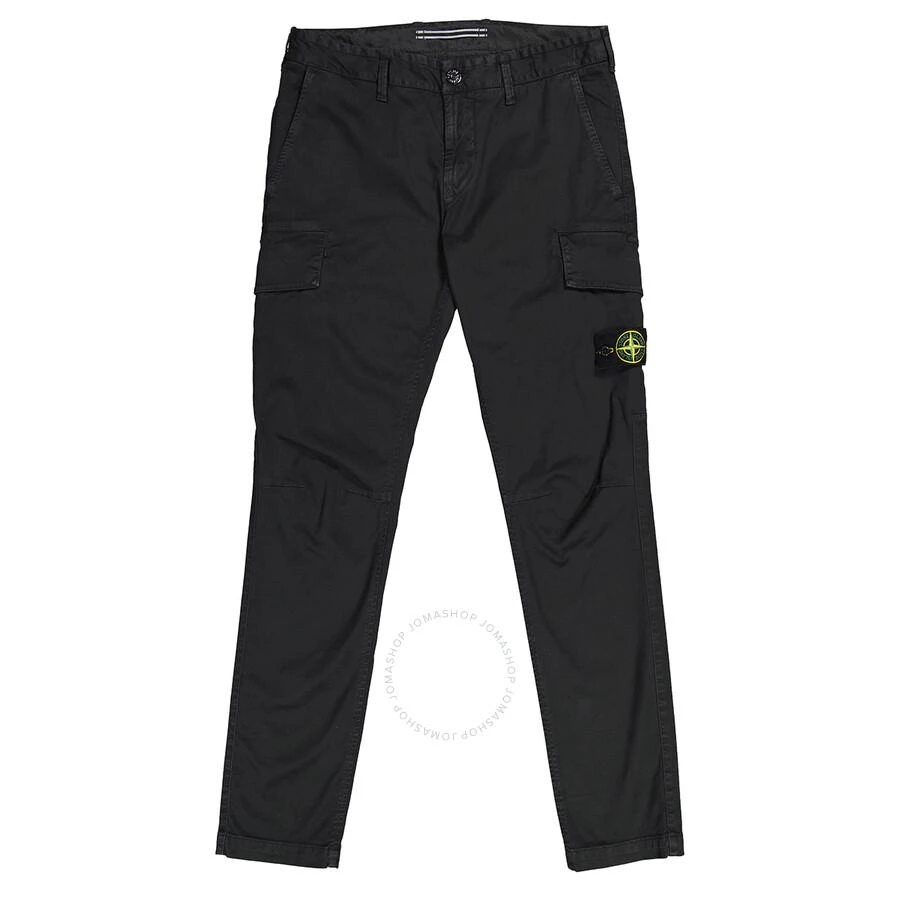 Stone Island Men's Black Mid-Rise Tapered Cargo Trousers 1