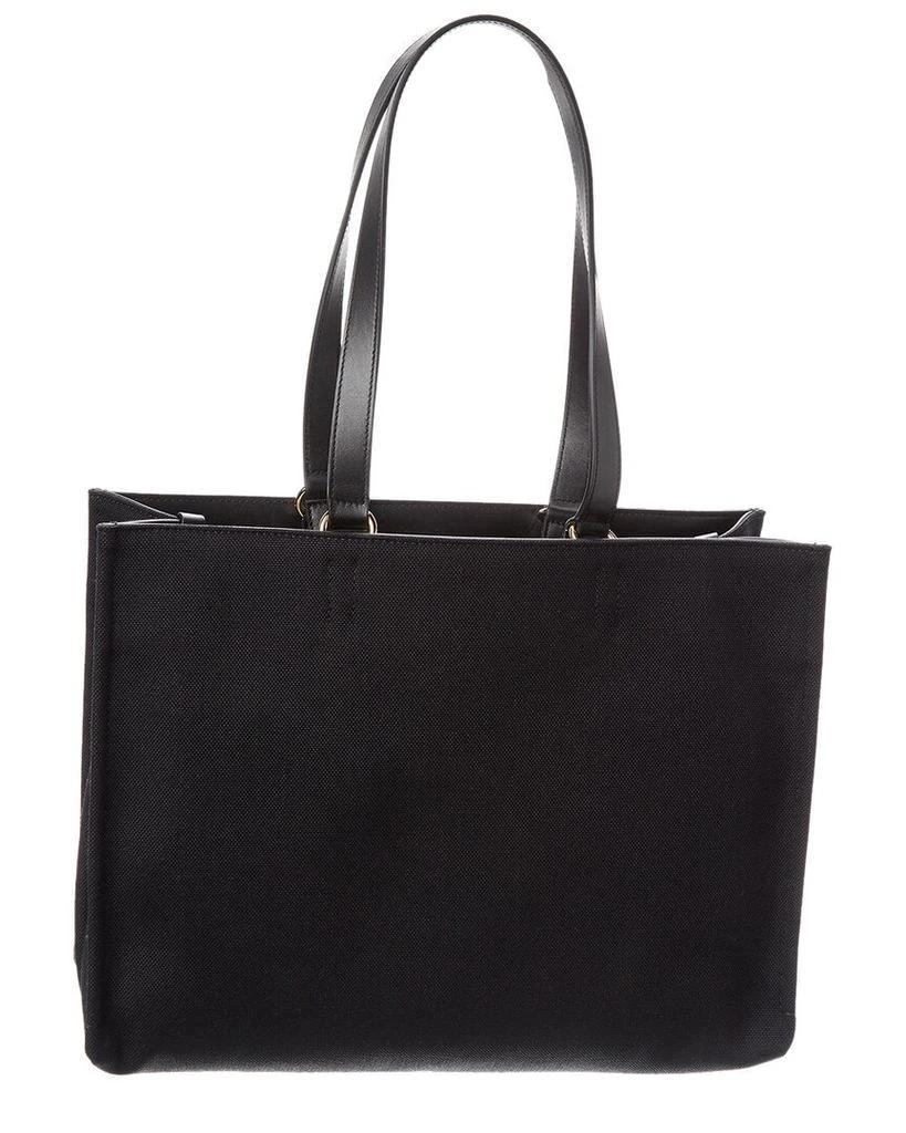 Salvatore Ferragamo Ferragamo Logo Medium Canvas 
Leather Tote 2