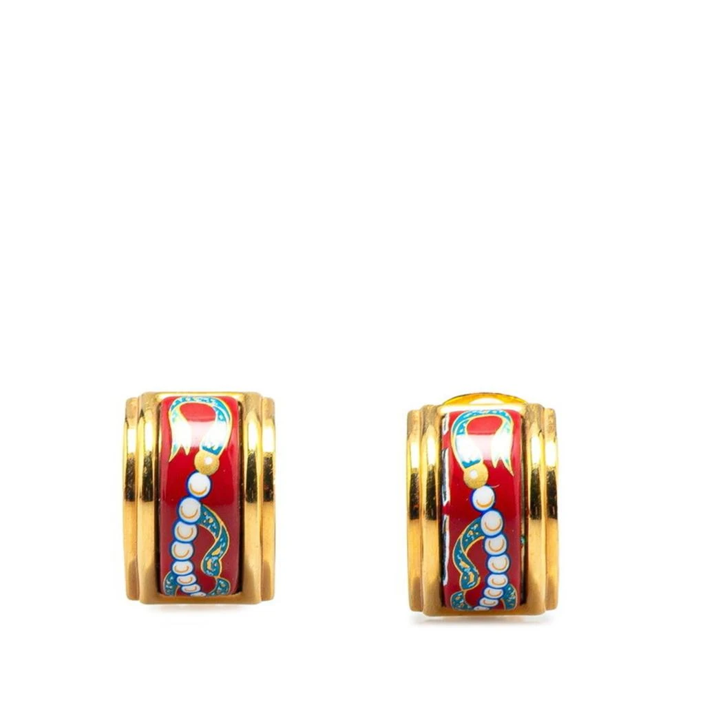 Hermes gold Color Metal Clip Earrings (Pre-Owned)