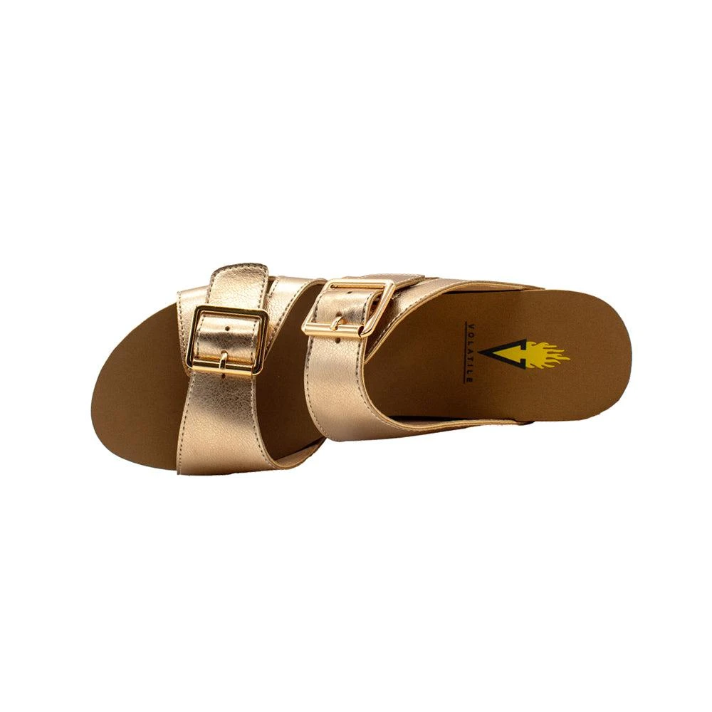 VOLATILE Gertrude Metallic Slide Wedge Sandals 4