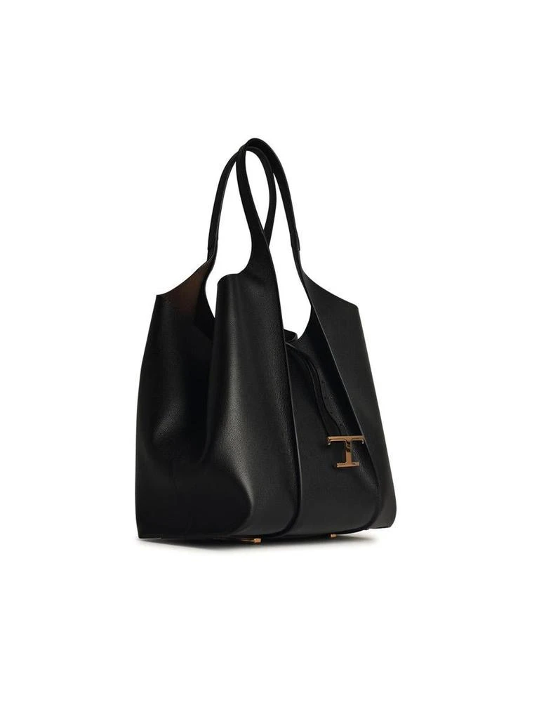 Tod'S 'Amanda' Black Leather Shopping Bag – On Sale Now with Up to