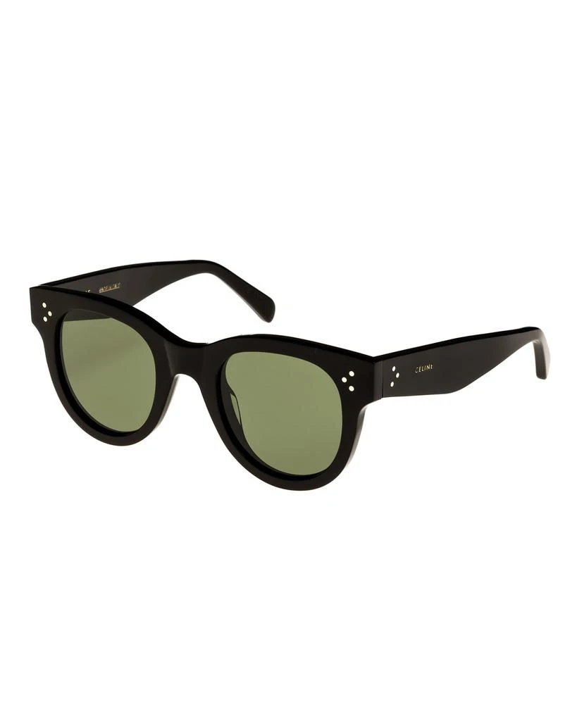 Celine Studded Acetate Sunglasses w/ Mineral Lenses, Black 1