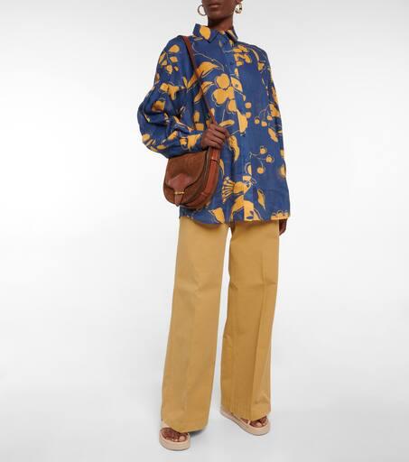 Lee Mathews Floral ramie shirt