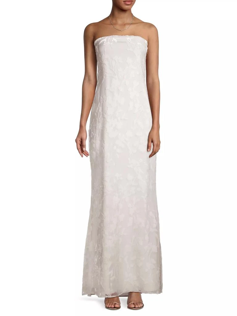 Misha Arianna Silk Strapless Floral Gown 2