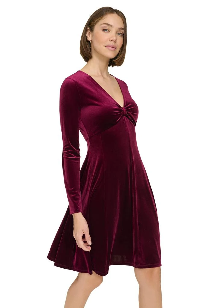 Tommy Hilfiger Long Sleeve Fit & Flare Velvet Dress 5