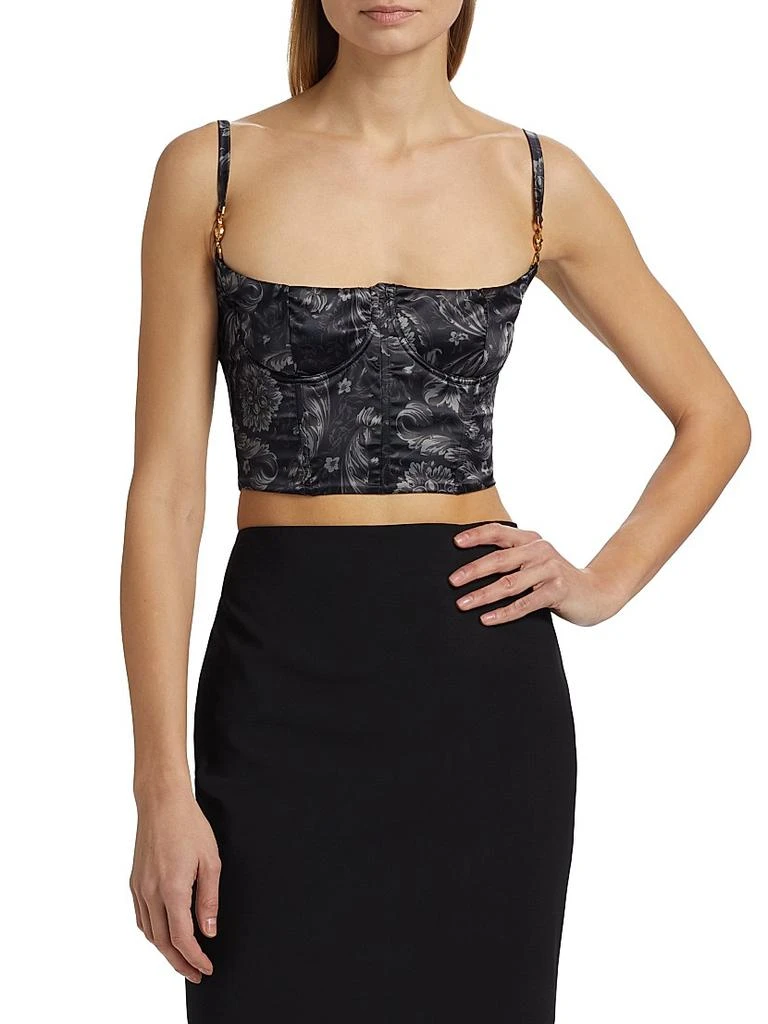 Versace Barocco '92 Stretch Satin Balconette Bra Top 3