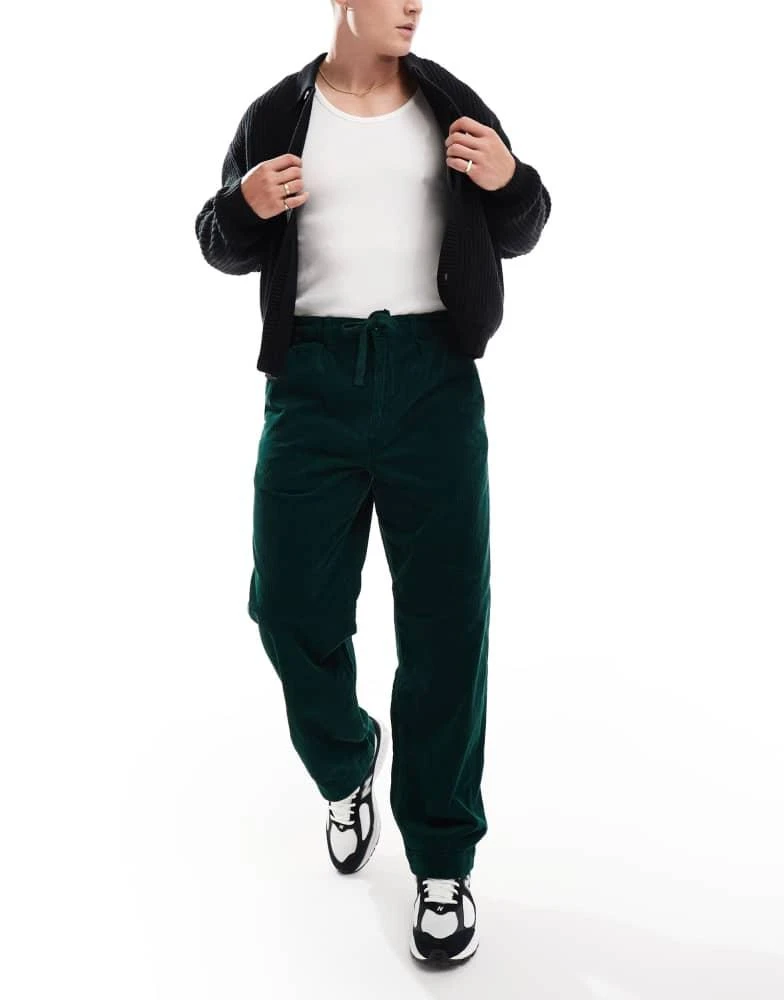Ralph Lauren Polo Ralph Lauren Easy pleated straight cord trousers in dark green 2