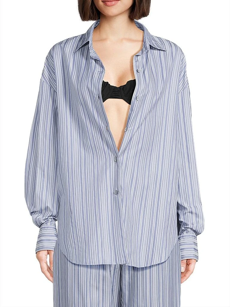 Faithfull the Brand En Vau Striped Cotton Button-Front Shirt 3