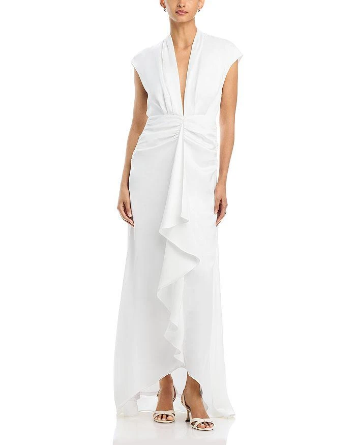 knee length dresses with sleeves Cap Sleeves Knee Length Lace Mother Of The Bride Dress main image 1