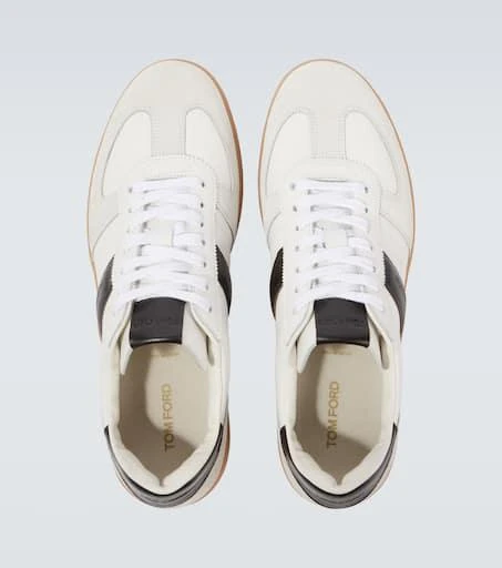 Tom Ford Archer suede-trimmed leather sneakers 4