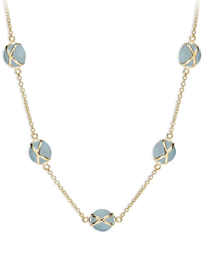 L. Klein 18K Yellow Gold Prisma Aquamarine Crossover Collar Necklace, 16-18" 1