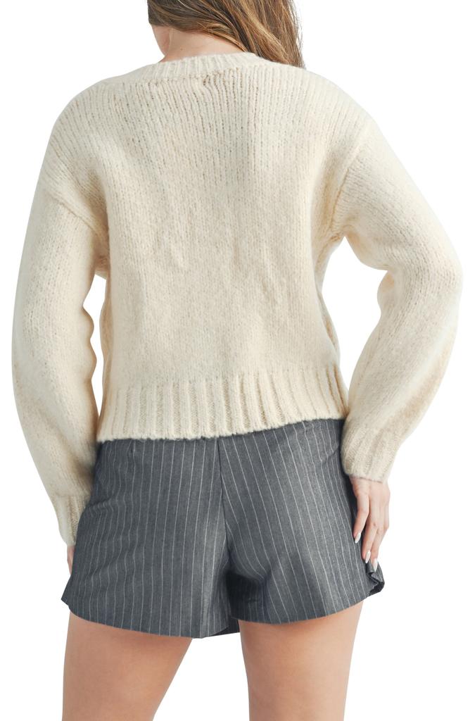 ALL IN FAVOR Bow Cable Stitch Cardigan