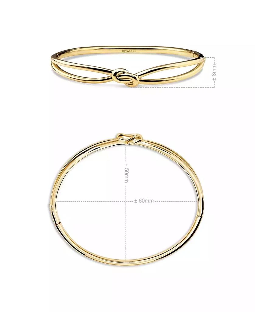 DEVATA Love Knot Bangle Bracelet in Gold Plated Sterling Silver 3