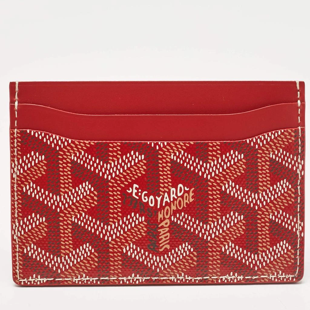 Goyard Goyard Red Goyardine Coated Canvas and Leather Saint Sulpice Card Holder 4