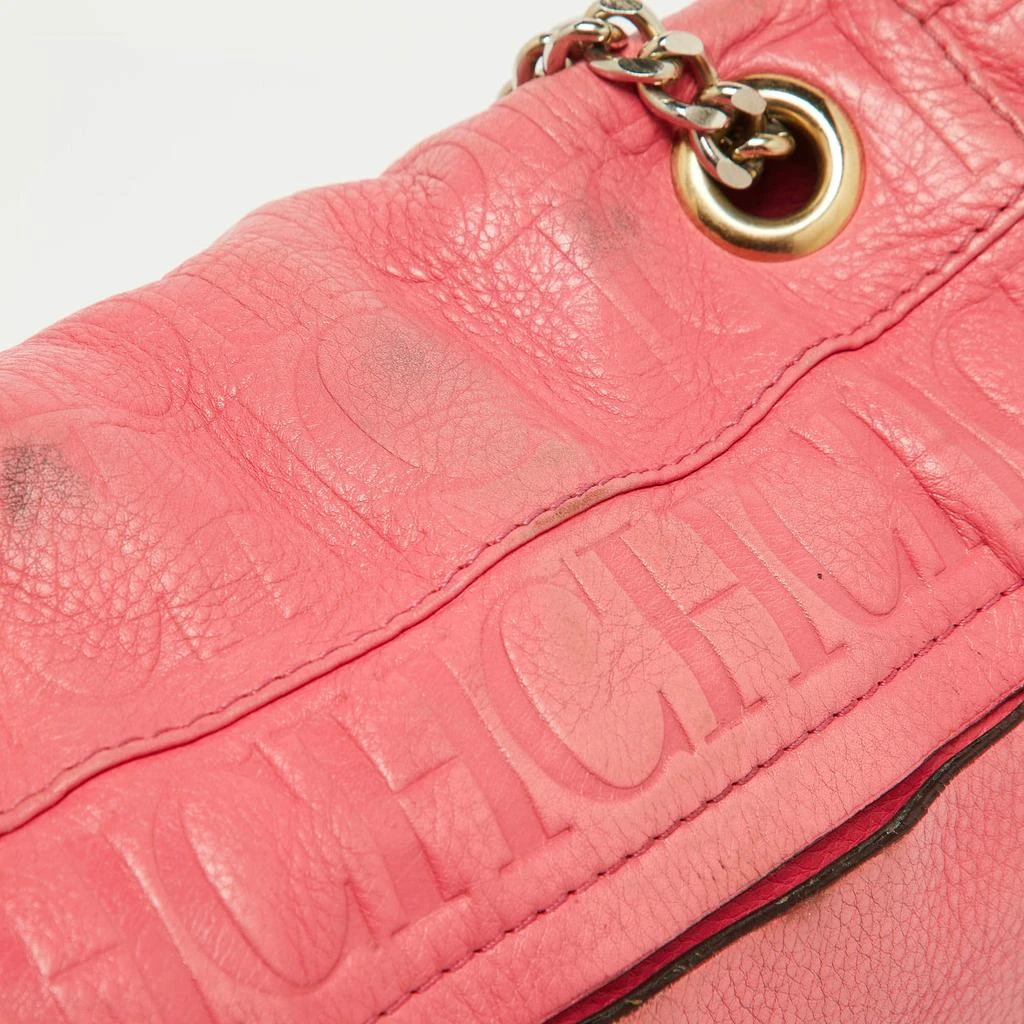 CH Carolina Herrera CH Carolina Herrera Pink Monogram Embossed Leather Audrey Shoulder Bag 13