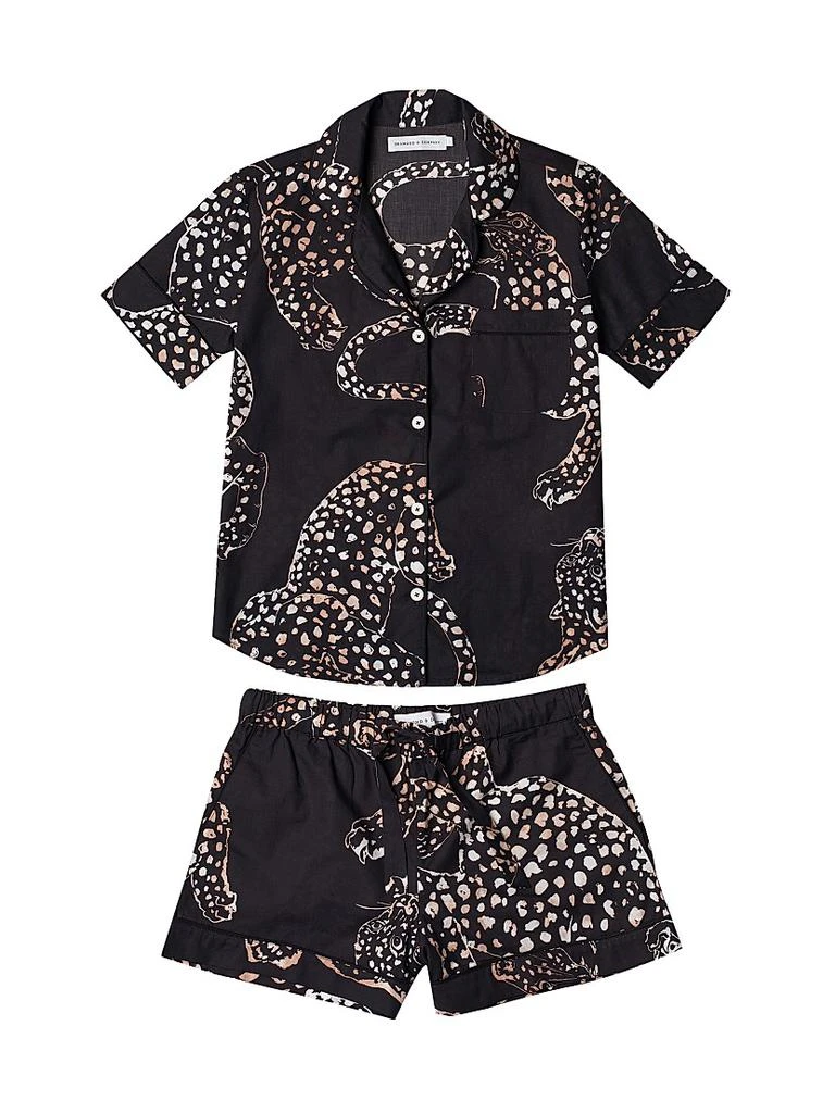 Desmond & Dempsey Jaguar Print Cotton Short Pajama Set 1