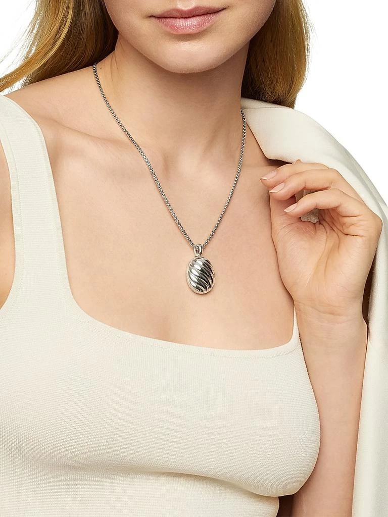 David Yurman Sculpted Cable Locket in Sterling Silver, 27mm 3