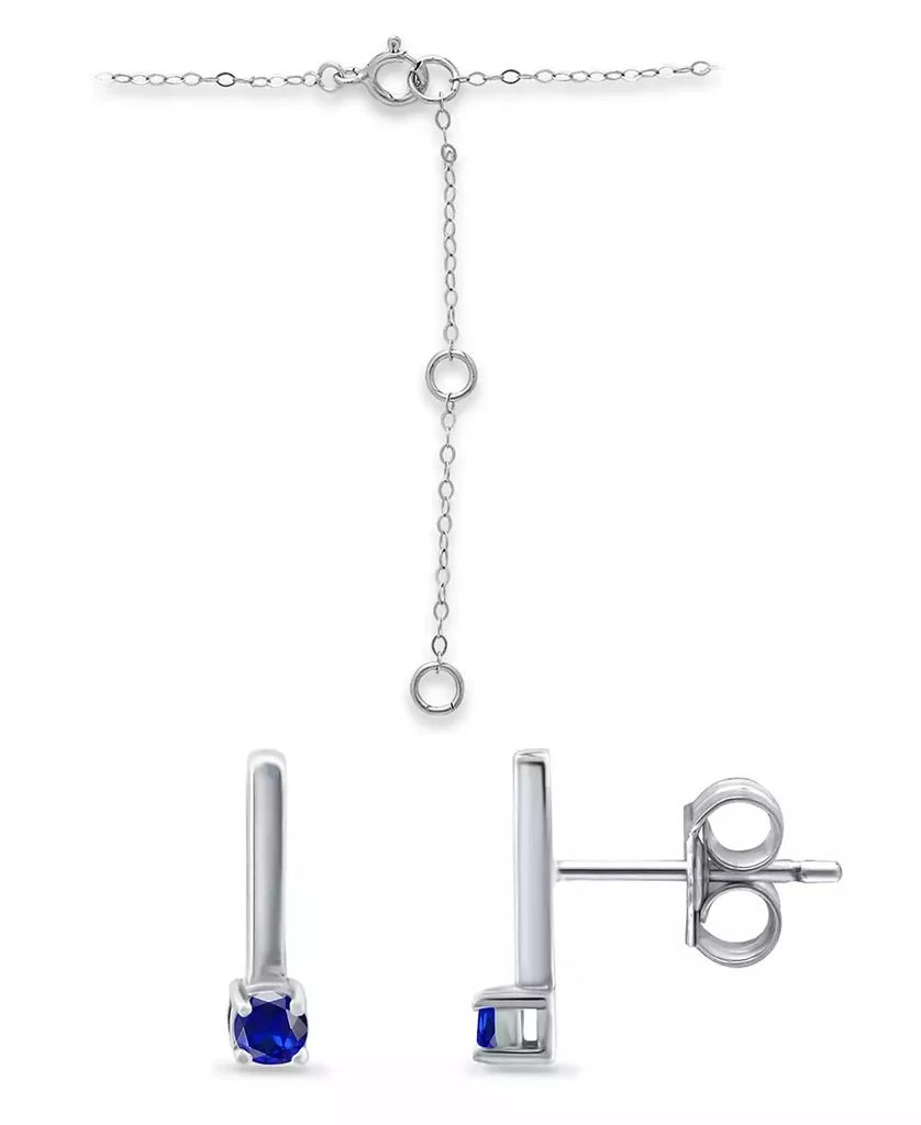 Giani Bernini Simulated Blue Sapphire Bar Pendant and Earring Set, 3 Piece 2
