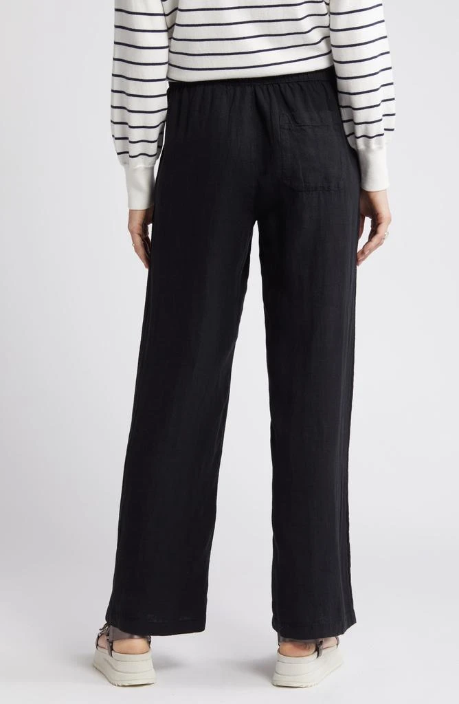 Caslon Drawstring Straight Leg Linen Pants 10