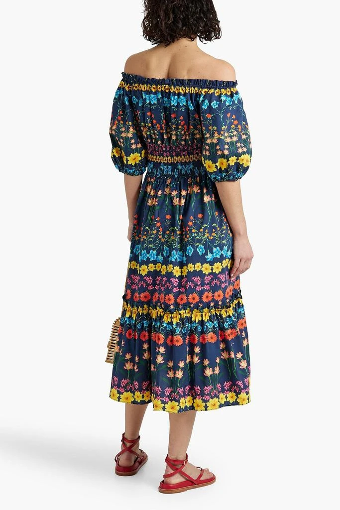 Cara Cara Off-the-shoulder floral-print cotton-poplin midi dress 3
