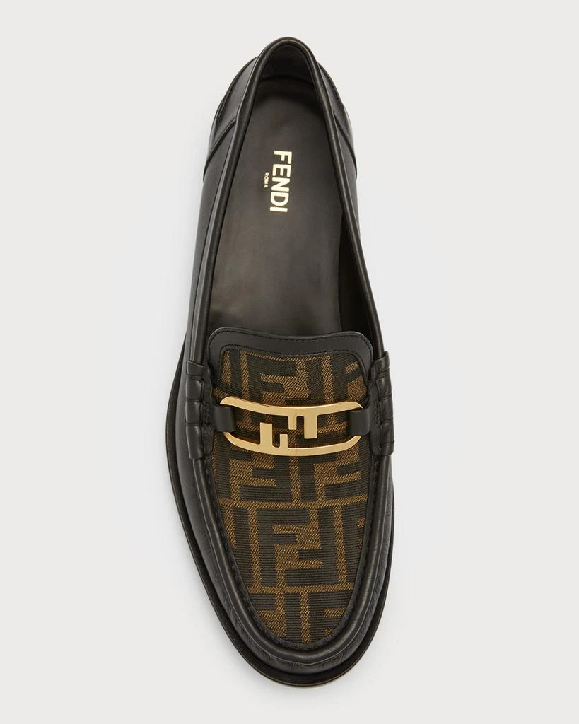Fendi Men's FF O'Lock Leather Loafers 6