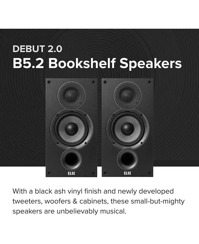 Elac B5.2 Debut Series Two Way 120 Watt Bookshelf Speakers (Pair)