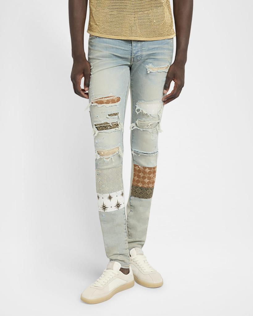 AMIRI Men's MA Quad Art Patch Skinny Jeans