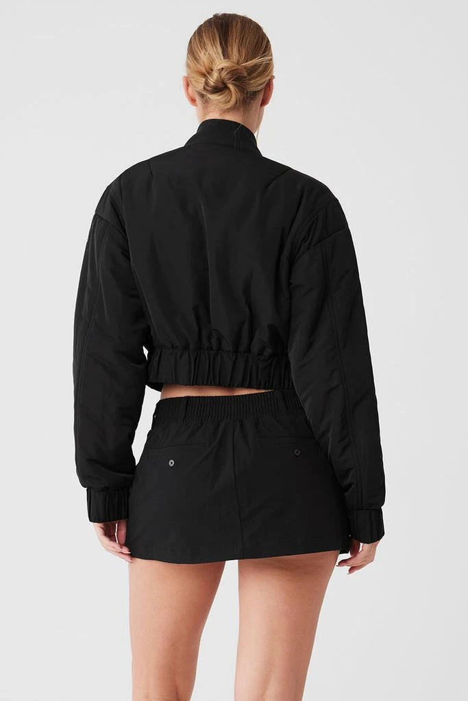Alo Cropped Break Line Bomber Jacket - Black 2