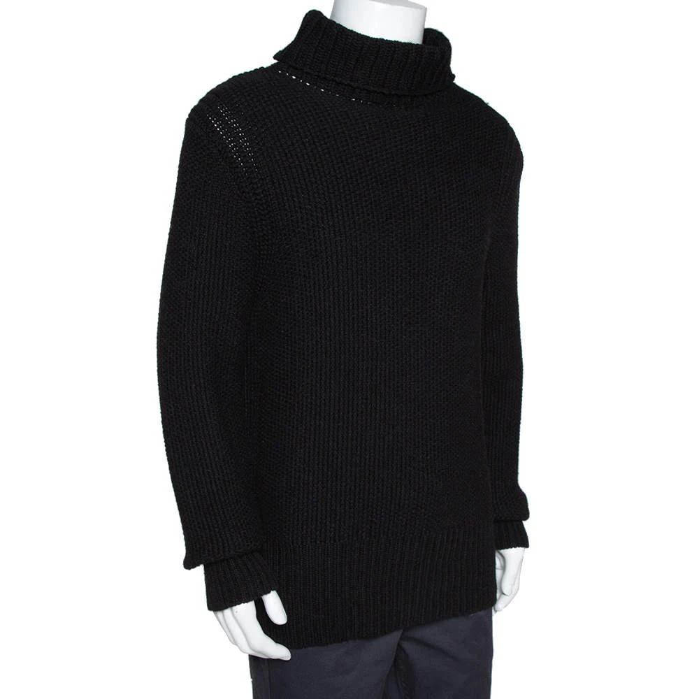 ANN DEMEULEMEESTER Ann Demeulemeester Black Alpaca Wool Knit Pepito Roll Neck Jumper M 2