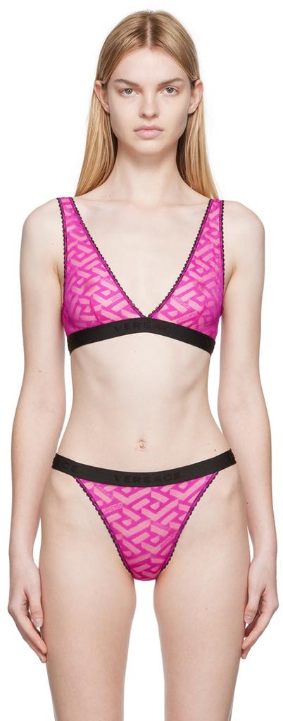 Versace Pink Semi-Sheer Bra