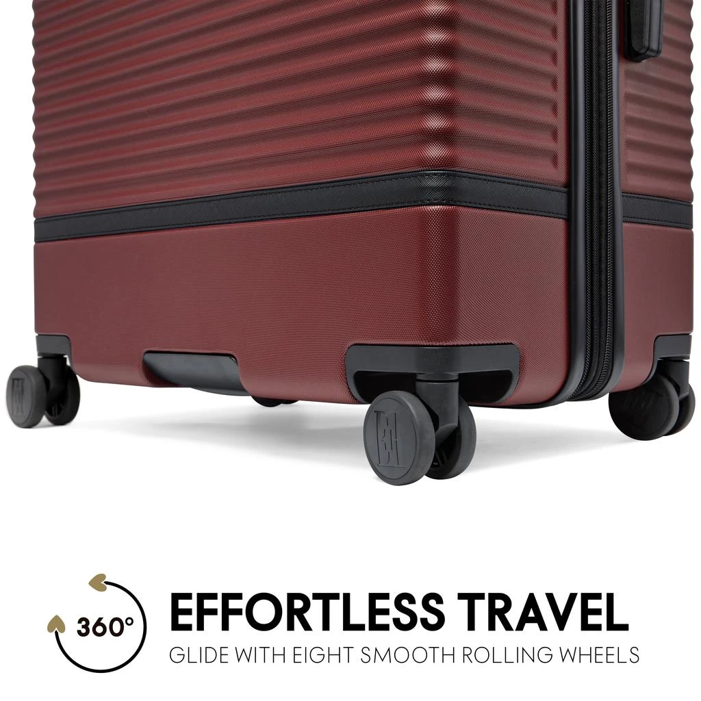 ELLE Belleville 3 Piece Expandable Retro Spinner Luggage Set | Burgundy 4