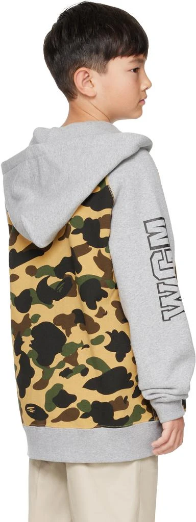 Bape Kids Gray 1st Camo Shark Patch Zip Hoodie 3