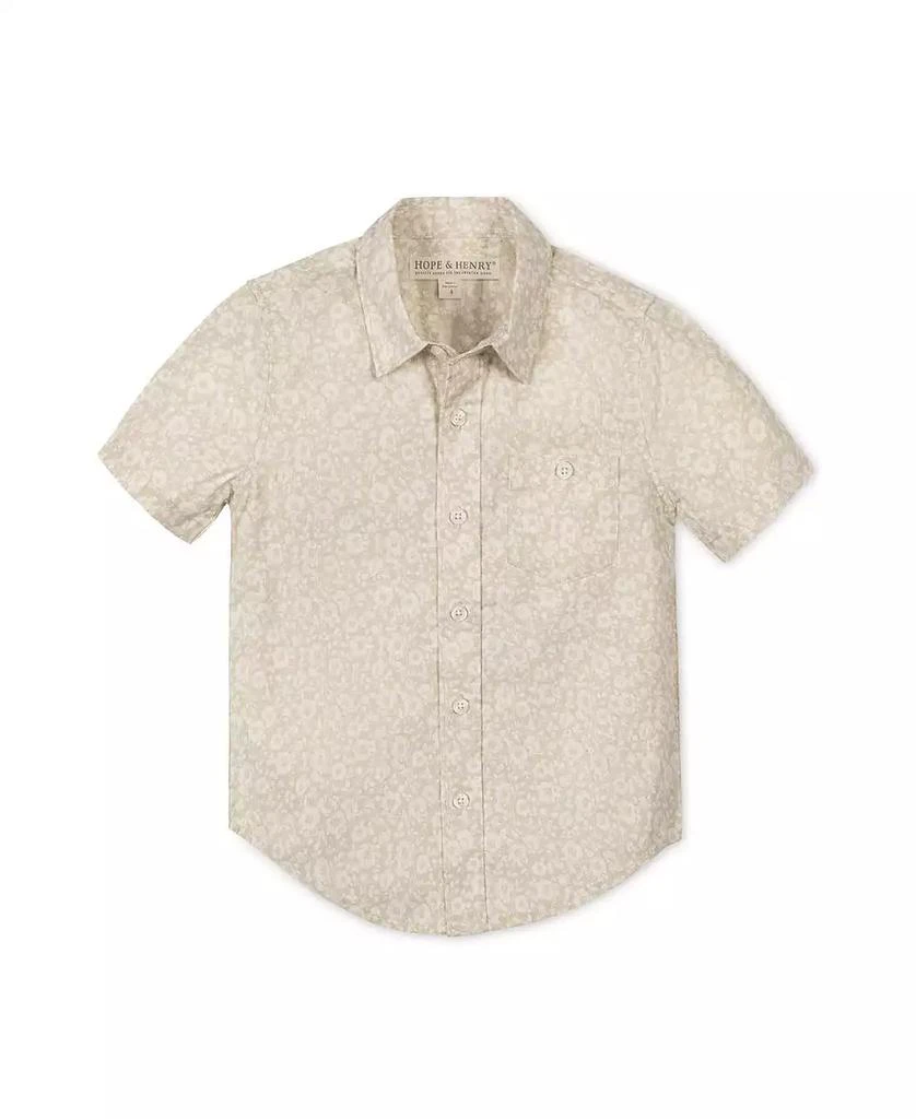 Hope & Henry Big Boys Linen Short Sleeve Shirt
