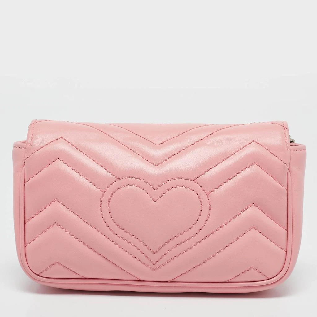 Gucci Gucci Pink Matelassé Leather GG Marmont Super Mini Shoulder Bag 4