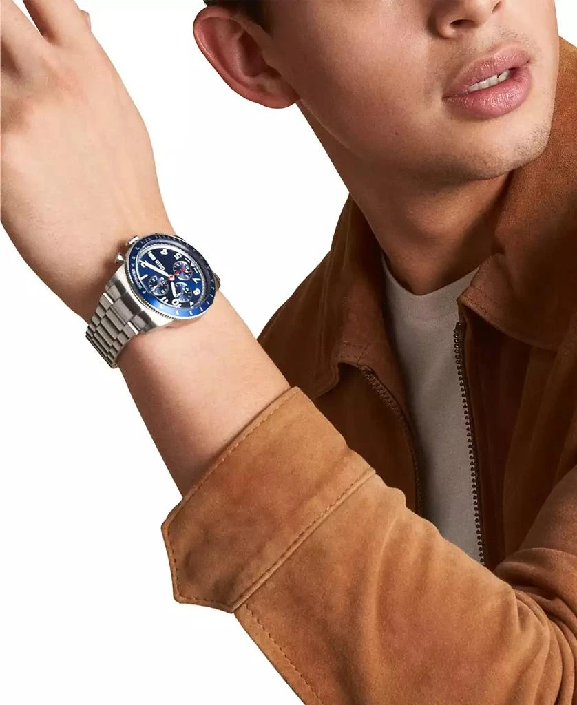 Fossil Men's Sport Tourer Chronograph Silver-Tone Stainless Steel Watch 42mm 3