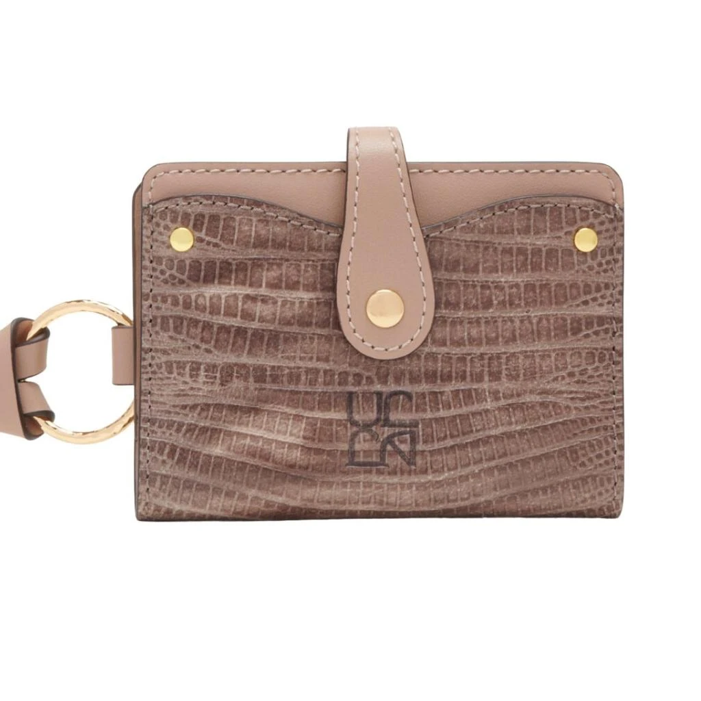 Ulla Johnson Alvie Card Holder In Graphite Lizard 1