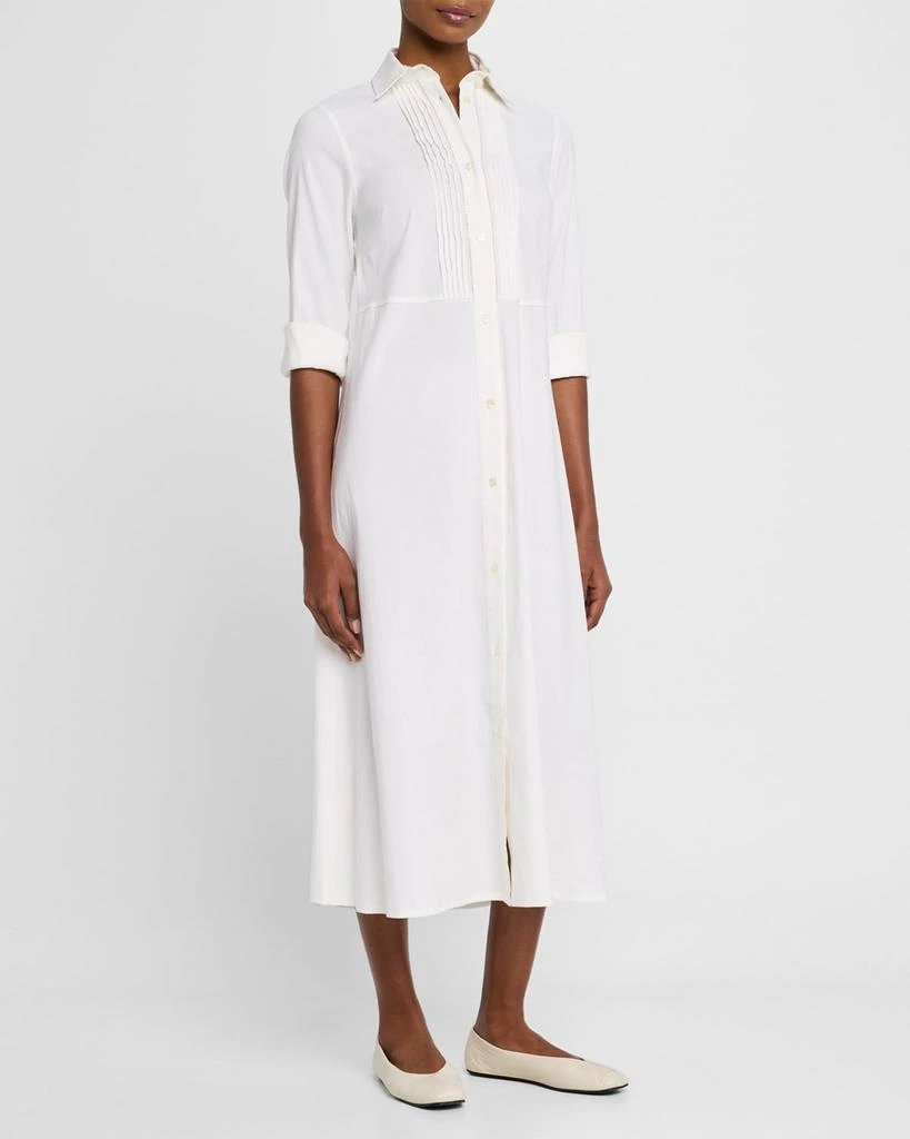 FABIANA FILIPPI Pintuck Stretch Linen-Viscose Midi Shirtdress 4