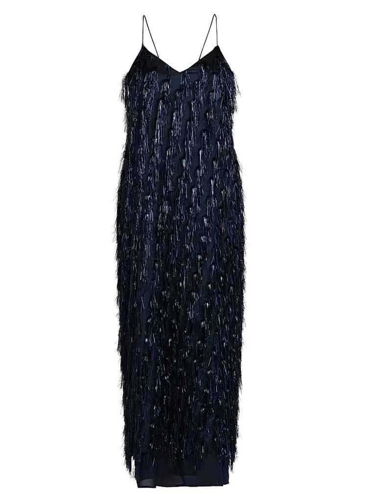 Stella McCartney Metallic Tinsel Midi-Slipdress