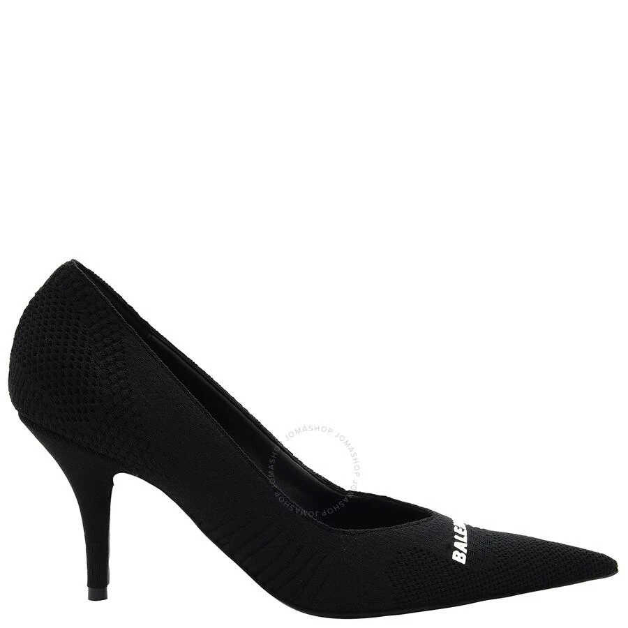 Balenciaga Knife Pumps In Black Textured Knit 1