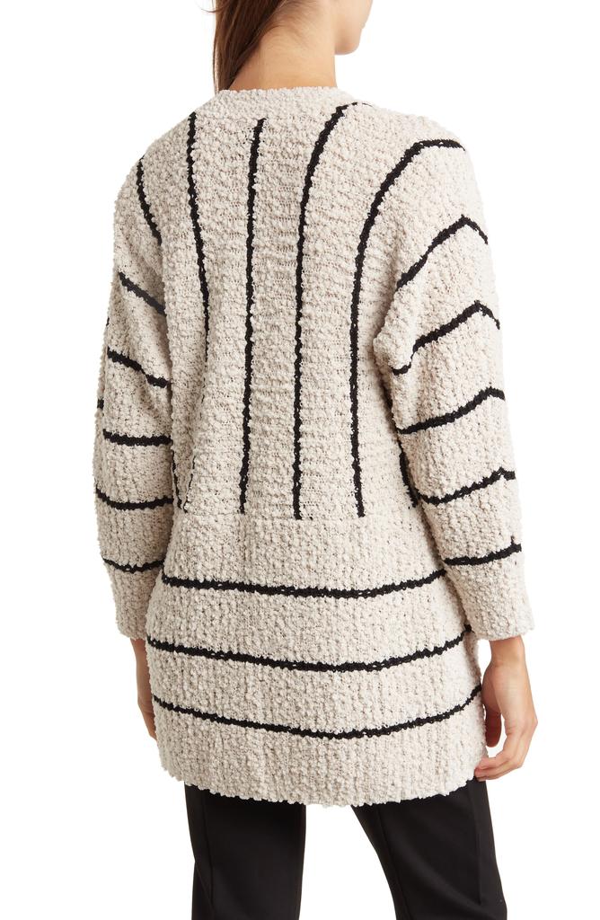 Bobeau Open Front Patch Pocket Popcorn Cardigan