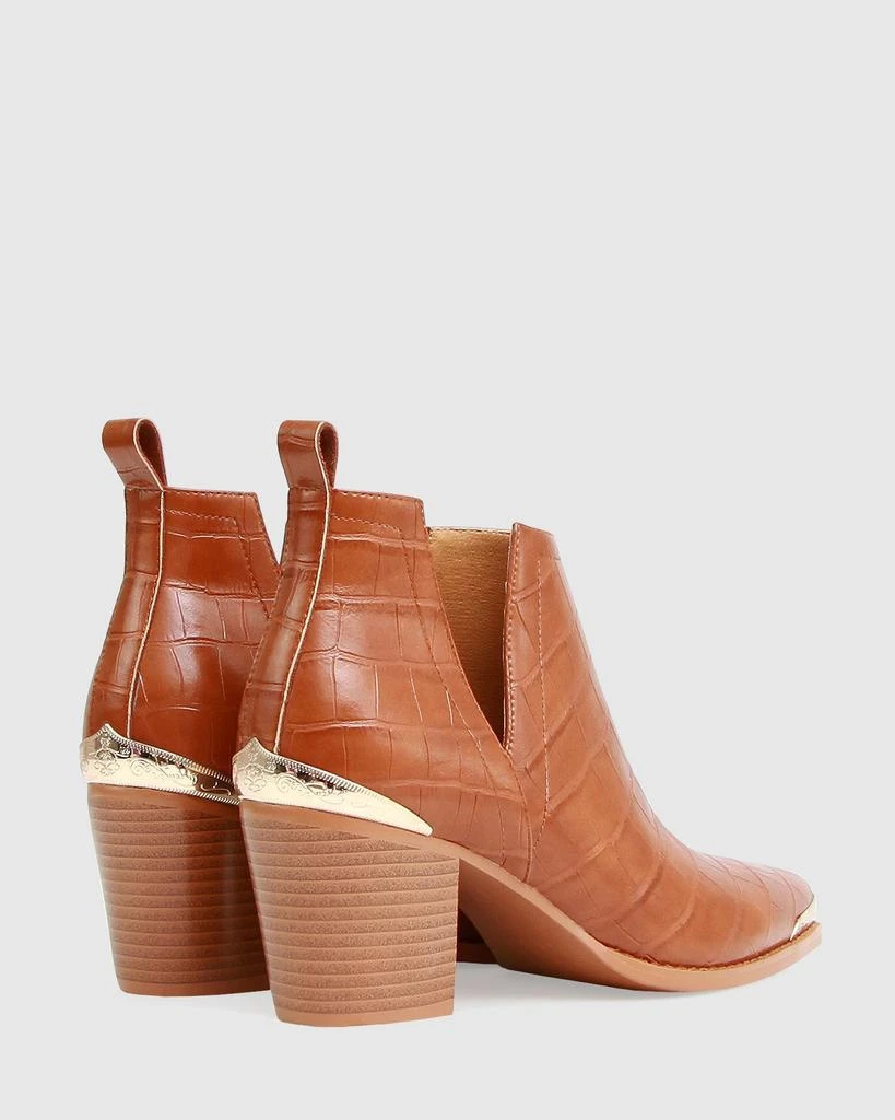 Belle&Bloom Austin Croc Embossed Ankle Boot - Camel 2