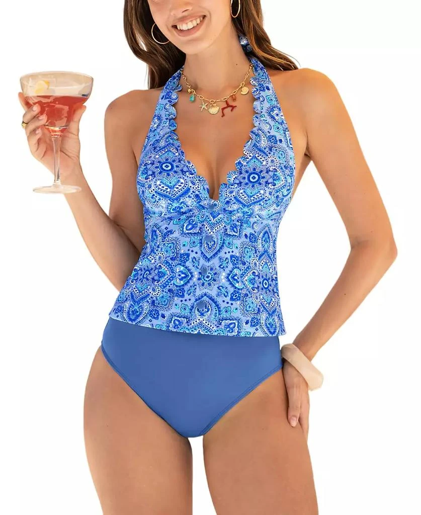 Cupshe Women's Azure Paisley Tankini Set 1